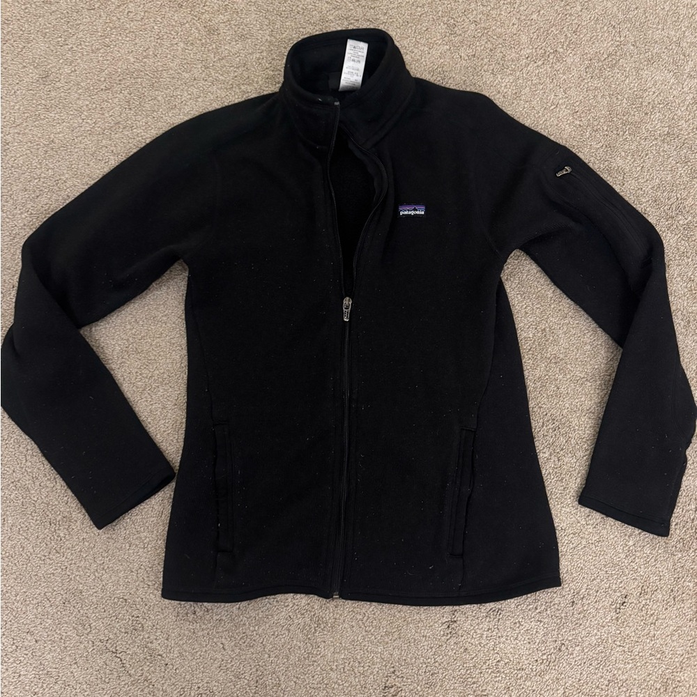 Women's Black Patagonia Zip Up Sweatshirt